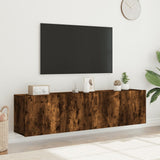 Mobili TV a Parete 2pz Rovere Fumo 80x30x41 cm