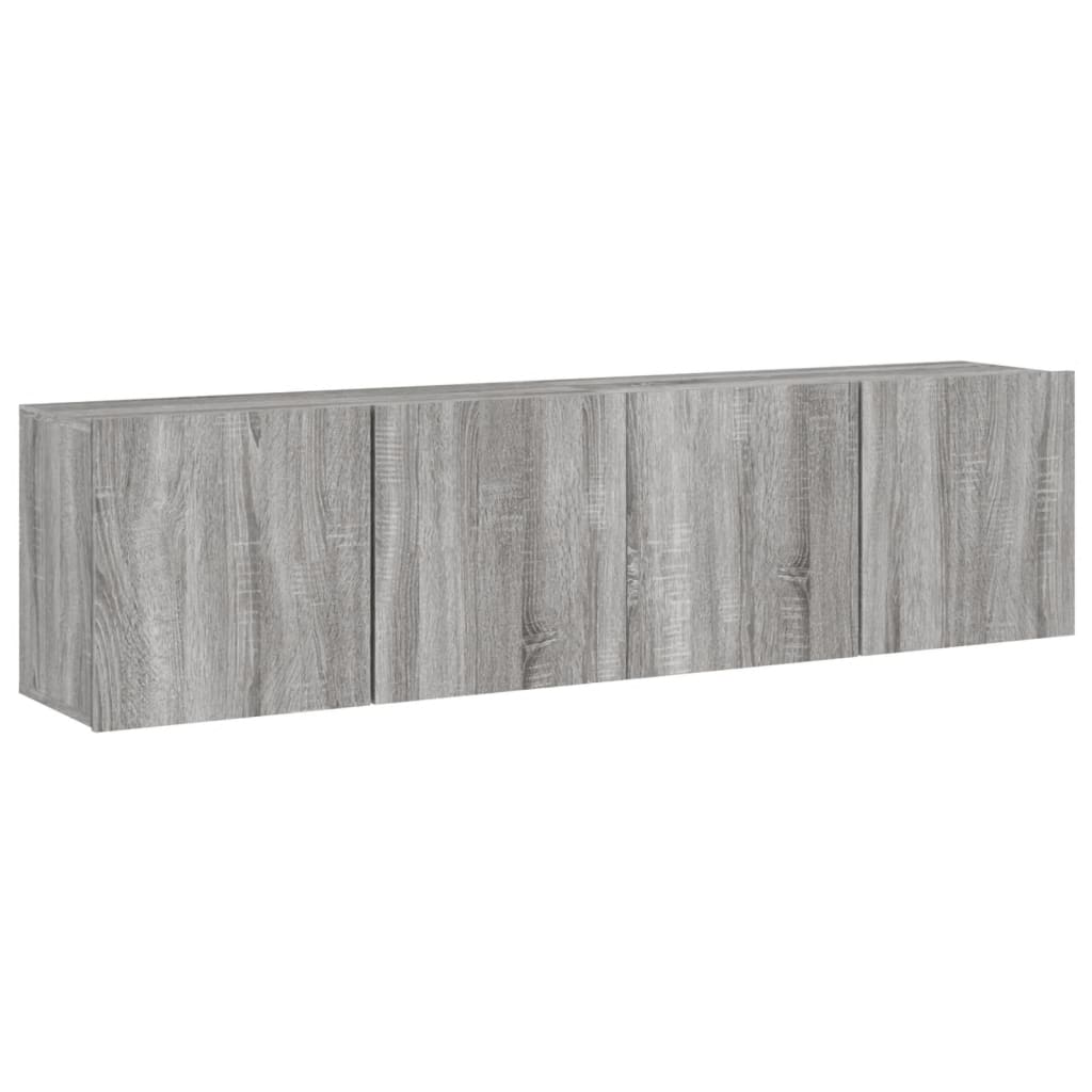 Mobili TV a Parete 2pz Grigio Sonoma 80x30x41 cm