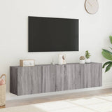 Mobili TV a Parete 2pz Grigio Sonoma 80x30x41 cm