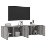 Mobili TV a Parete 2pz Grigio Sonoma 80x30x41 cm