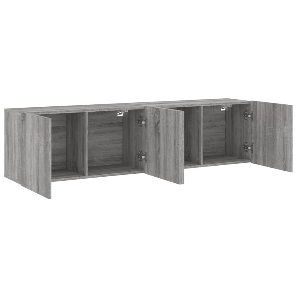 Mobili TV a Parete 2pz Grigio Sonoma 80x30x41 cm