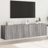 Mobili TV a Parete 2pz Grigio Sonoma 80x30x41 cm