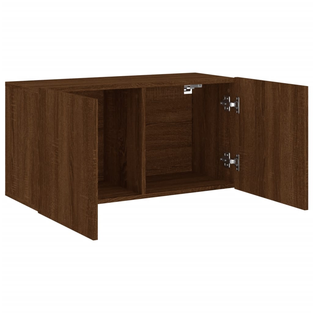 Mobile TV a Parete Rovere Marrone 80x30x41 cm