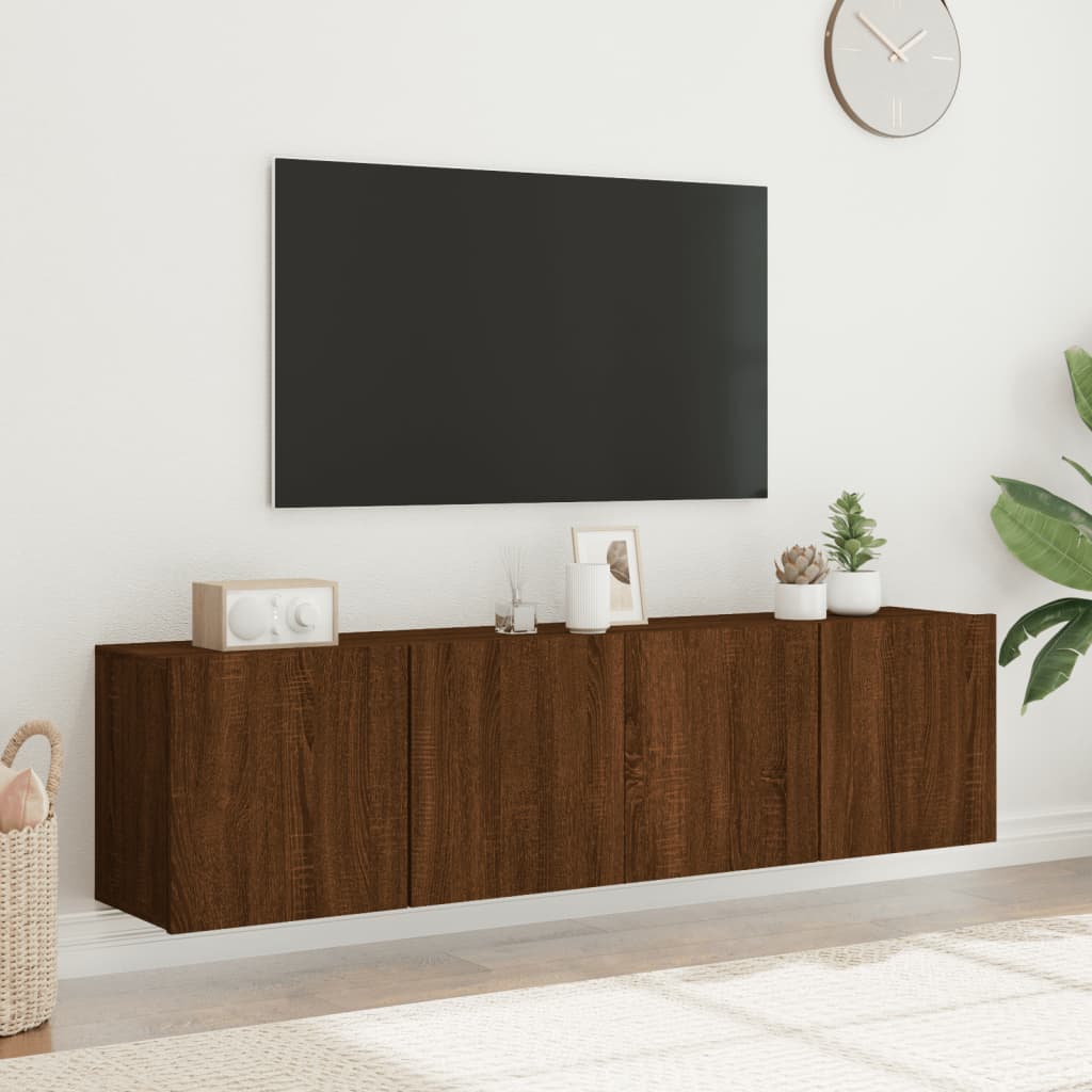 Mobili TV a Parete 2pz Rovere Marrone 80x30x41 cm