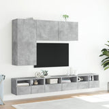 Mobile TV a Parete Grigio Cemento 100x30x41 cm