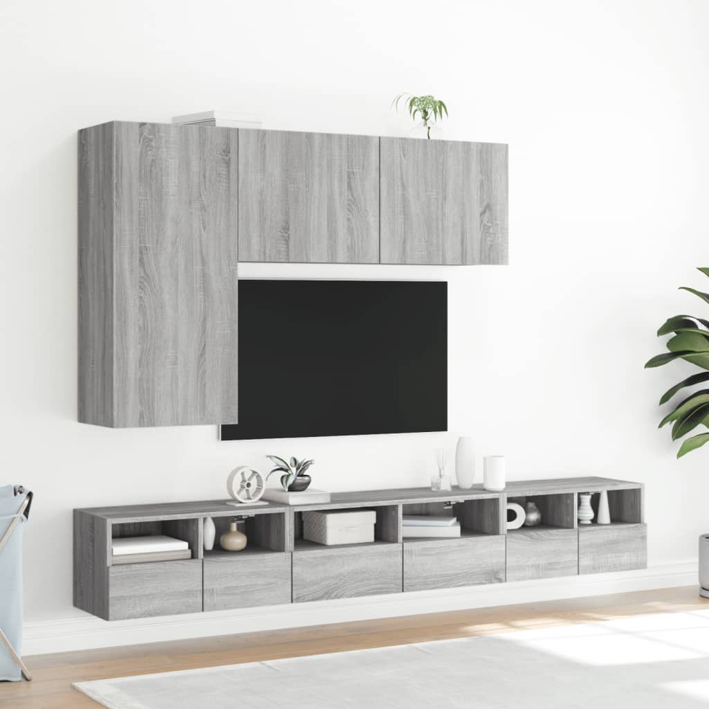 Mobile TV a Parete Grigio Sonoma 100x30x41 cm