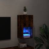 Mobile TV con Luci LED Rovere Fumo 30,5x30x60 cm