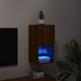 Mobile TV con Luci LED Rovere Marrone 30,5x30x60 cm