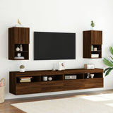 Mobili Porta TV con Luci LED 2 pz Rovere Marrone 30,5x30x60 cm