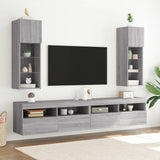 Mobile TV con Luci LED Grigio Sonoma 30,5x30x90 cm