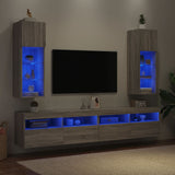 Mobili TV con Luci LED 2pz Grigio Sonoma 30,5x30x90 cm