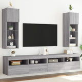 Mobili TV con Luci LED 2pz Grigio Sonoma 30,5x30x90 cm