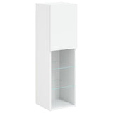 Mobili Porta TV con Luci LED 2 pz Bianchi 30,5x30x102 cm