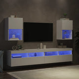 Mobili Porta TV con Luci LED 2 pz Bianchi 40,5x30x60 cm