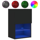 Mobili Porta TV con Luci LED 2 pz Neri 40,5x30x60 cm