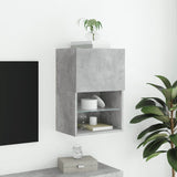 Mobile TV con Luci LED Grigio Cemento 40,5x30x60 cm