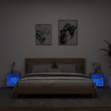 Comodini con Luci LED a Parete 2pz Grigio Cemento