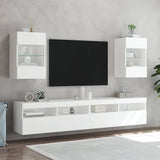 Mobile TV a Parete con Luci LED Bianco 40x30x60,5 cm