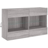 Mobile TV a Parete con Luci LED Grigio Sonoma 98,5x30x60,5 cm