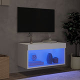 Mobile Porta TV con Luci LED Bianco 60x30x30 cm