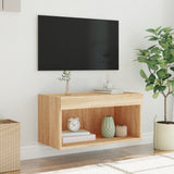 Mobile Porta TV con Luci LED Rovere Sonoma 60x30x30 cm