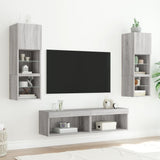 Mobile Porta TV con Luci LED Grigio Sonoma 60x30x30 cm