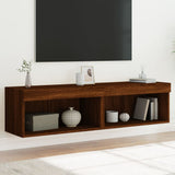 Mobili Porta TV con Luci LED 2 pz Rovere Marrone 60x30x30 cm