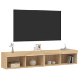 Mobili TV con Luci LED 2pz Rovere Sonoma 80x30x30 cm