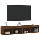 Mobili Porta TV con Luci LED 2 pz Rovere Marrone 80x30x30 cm