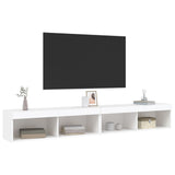 Mobili Porta TV con Luci LED 2 pz Bianchi 100x30x30 cm