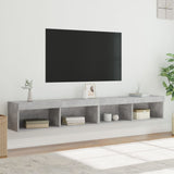 Mobili TV con Luci LED 2pz Grigio Cemento 100x30x30 cm