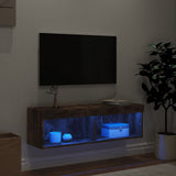 Mobile Porta TV con Luci LED Rovere Fumo 100x30x30 cm