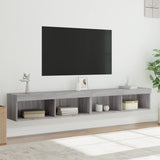 Mobili TV con Luci LED 2pz Grigio Sonoma 100x30x30 cm