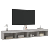 Mobili TV con Luci LED 2pz Grigio Sonoma 100x30x30 cm