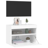 Mobile TV a Parete con Luci LED Bianco 60x30x40 cm