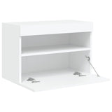 Mobile TV a Parete con Luci LED Bianco 60x30x40 cm