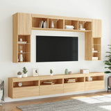 Mobili TV a Parete con Luci LED 2pz Rovere Sonoma 60x30x40 cm