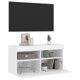 Mobile TV a Parete con Luci LED Bianco 80x30x40 cm