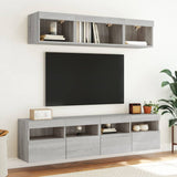 Mobile TV a Parete con Luci LED Grigio Sonoma 80x30x40 cm