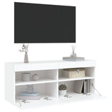 Mobile TV a Parete con Luci LED Bianco 100x30x40 cm