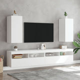 Mobile TV a Parete con Luci LED Bianco 30,5x35x70 cm