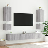 Mobile TV a Parete con Luci LED Grigio Sonoma 40,5x35x40 cm