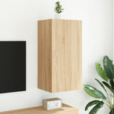 Mobile TV a Parete con Luci LED Rovere Sonoma 40,5x35x80 cm