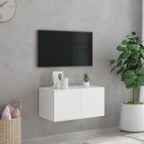 Mobile TV a Parete con Luci LED Bianco 60x35x31 cm