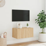 Mobile TV a Parete con Luci LED Rovere Sonoma 60x35x31 cm