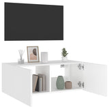 Mobile TV a Parete con Luci LED Bianco 80x35x31 cm