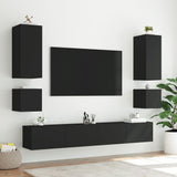 Mobile TV a Parete con Luci LED Nero 100x35x31 cm