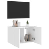 Mobile TV a Parete con Luci LED Bianco 60x35x41 cm