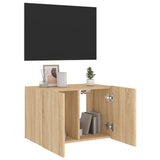 Mobile TV a Parete con Luci LED Rovere Sonoma 60x35x41 cm