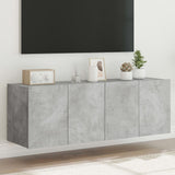 Mobili TV a Parete con Luci LED 2pz Grigio Cemento 60x35x41 cm